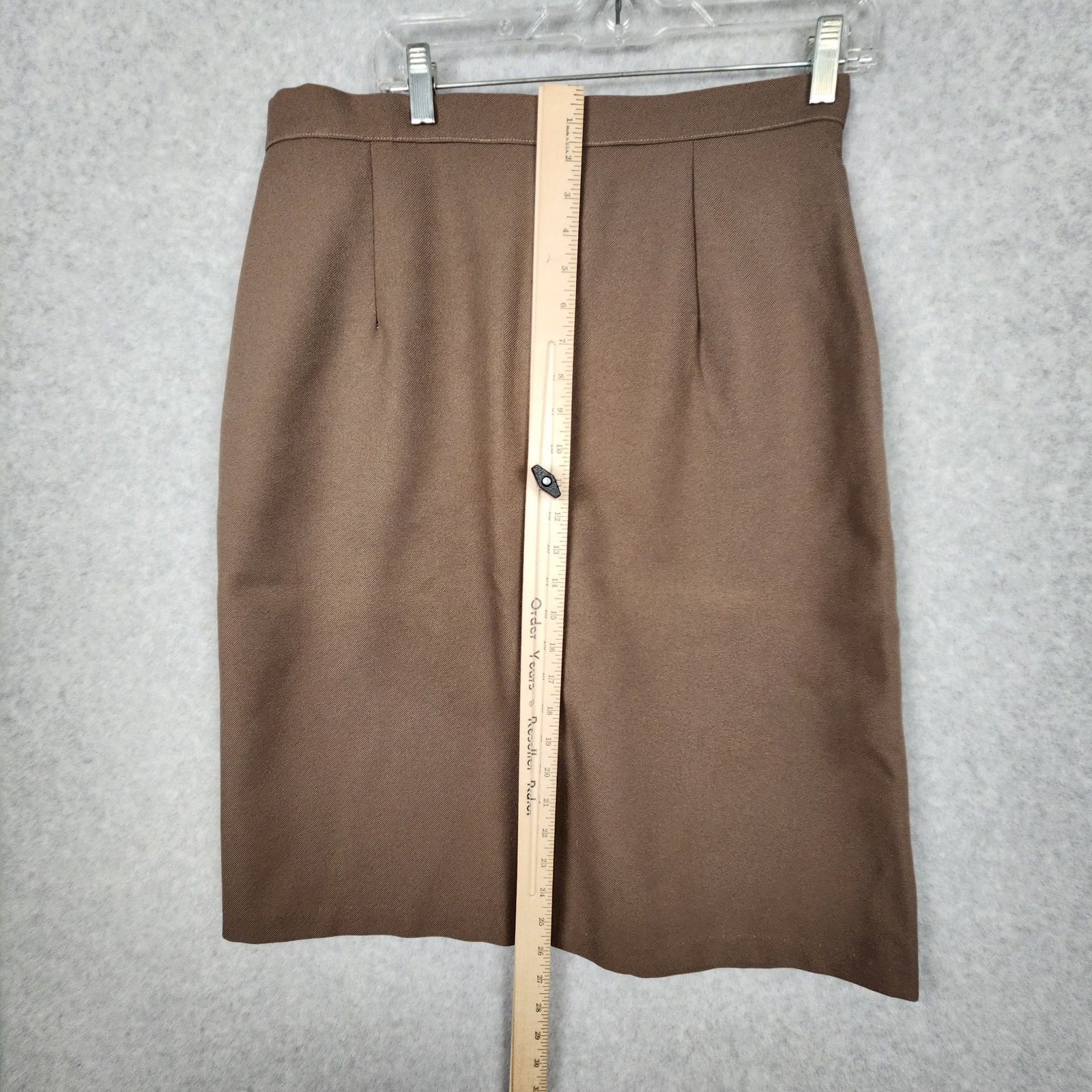 Vintage Le Tanne Skirt Womens Medium Brown Wool Blend High Waist Pockets 80s Usa — image 6 of 8